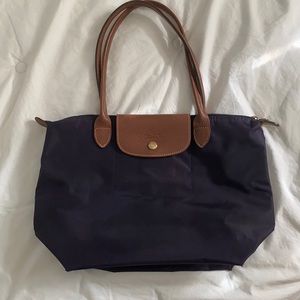 Longchamp Le Pliage Small Nylon Shoulder Tote, Color: Bilberry Purple/Gold